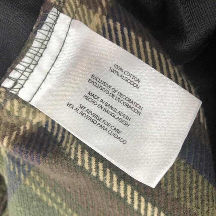 ORVIS Long Sleeve Heavy Flannel Check Shirt, Men's Size L cotton Green type dark green Vintage Second Hand