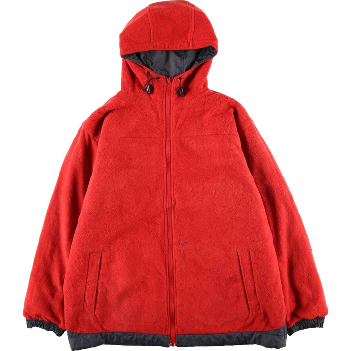 2000'S Nike reversible padded hoodie/puffer jacket, men's size M Nylon gray type Vintage Second Hand