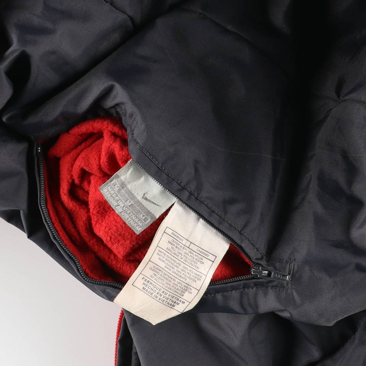 2000'S Nike reversible padded hoodie/puffer jacket, men's size M Nylon gray type Vintage Second Hand