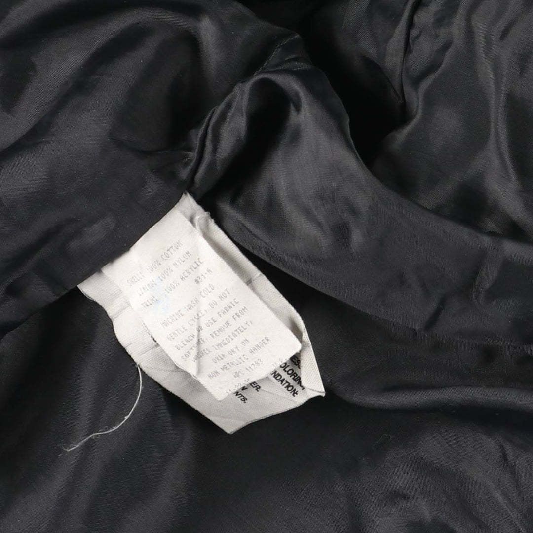 Vintage 1990'S Holloway denim varsity jacket, Made in USA, Men's Size M cotton black type Vintage Second Hand