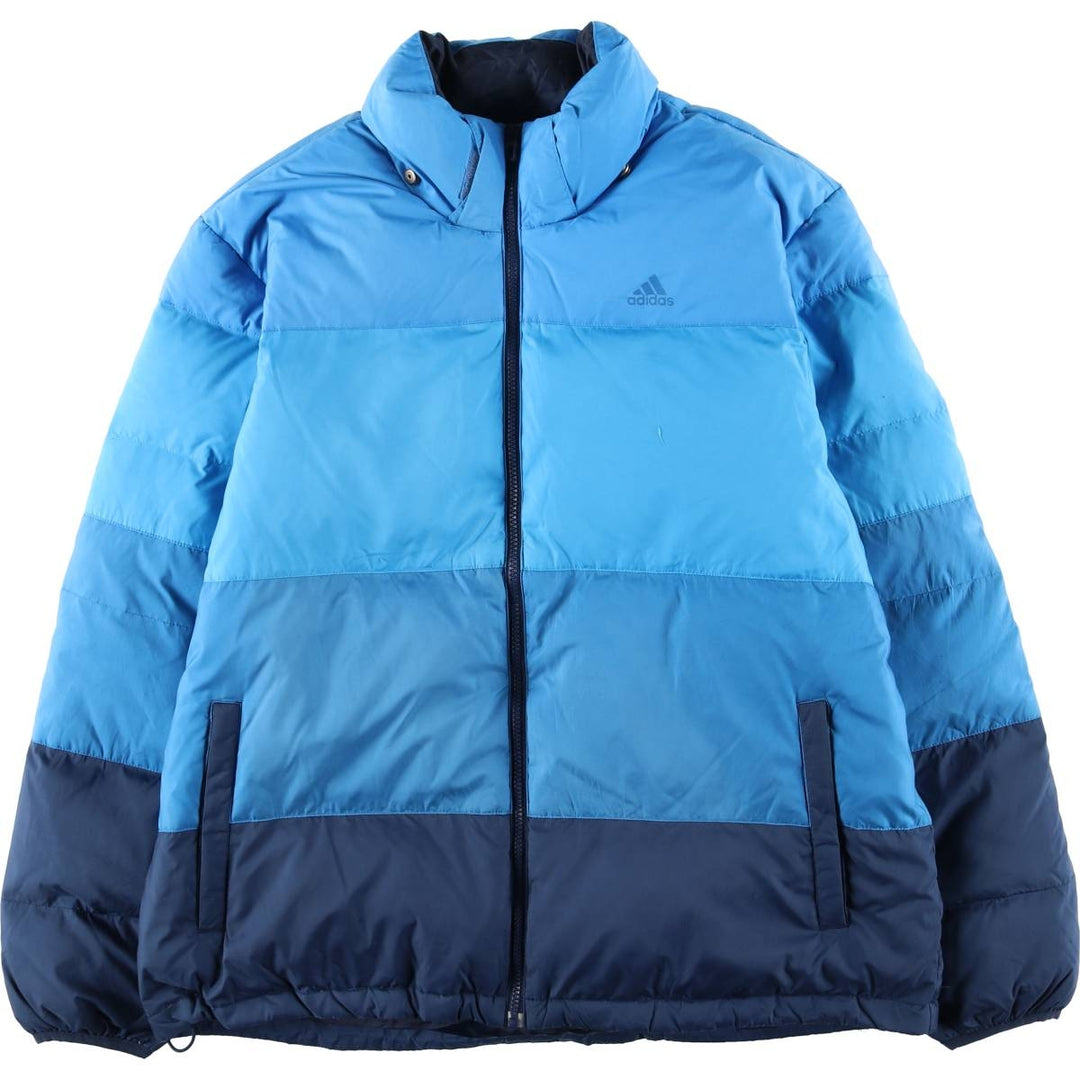Adidas down jacket, men's size L polyester blue type Vintage Second Hand