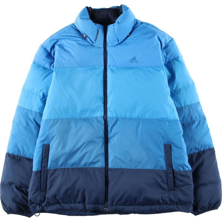Adidas down jacket, men's size L polyester blue type Vintage Second Hand