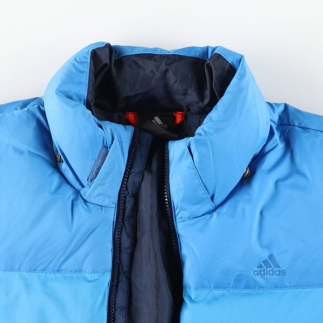 Adidas down jacket, men's size L polyester blue type Vintage Second Hand