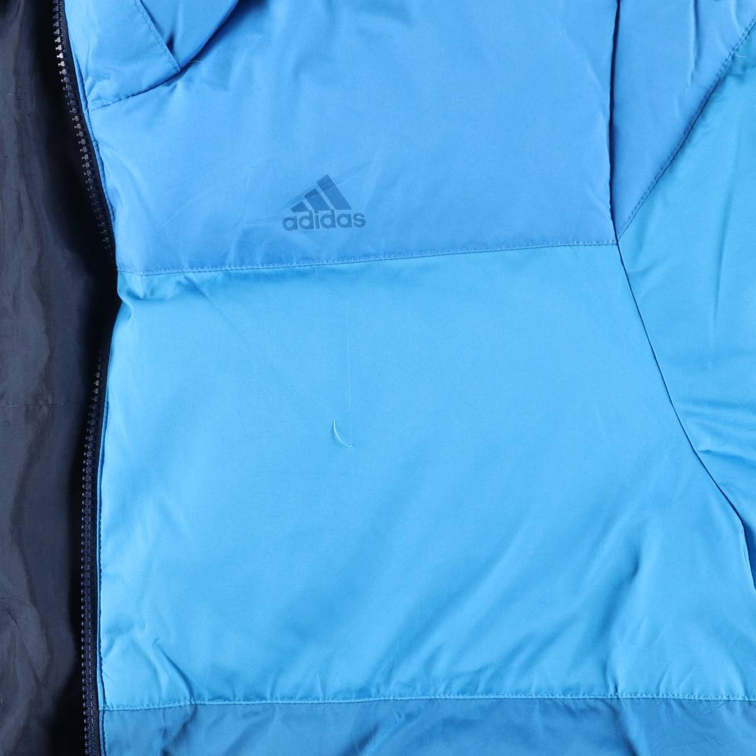 Adidas down jacket, men's size L polyester blue type Vintage Second Hand