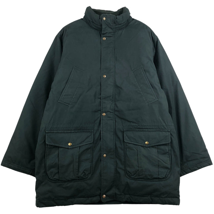 Vintage 80s-90'S Lands' End Goose Down Jacket, Men's Size XL polyester Green type dark green Vintage Second Hand