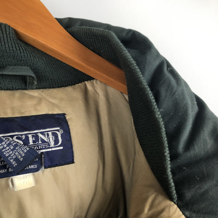 Vintage 80s-90'S Lands' End Goose Down Jacket, Men's Size XL polyester Green type dark green Vintage Second Hand