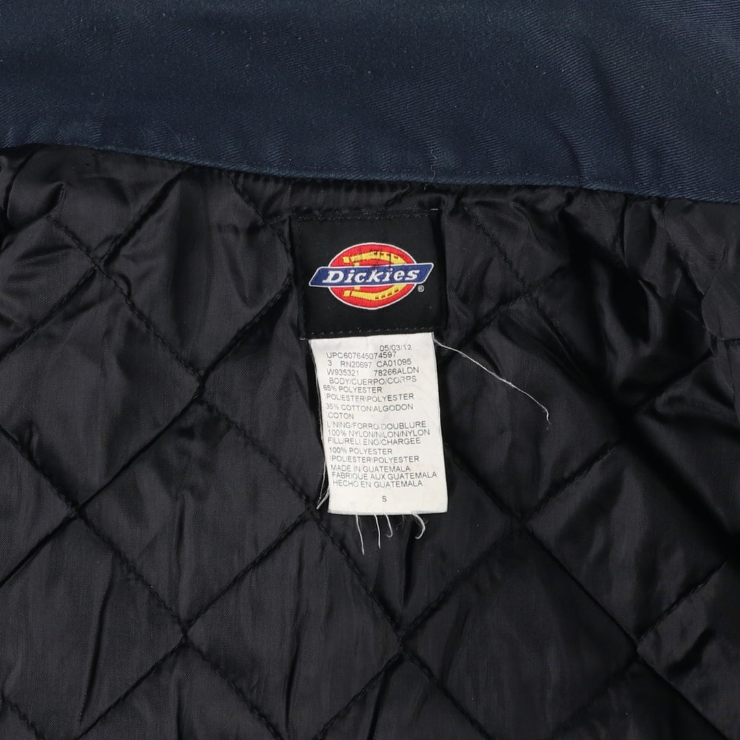 Dickies padded work jacket, men's size S polyester navy blue type Vintage Second Hand
