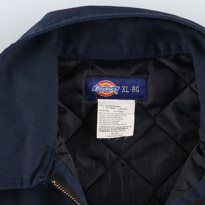 Dickies padded work jacket, men's size XL polyester navy blue type Vintage Second Hand