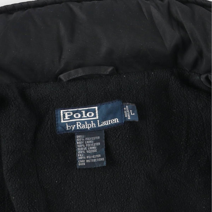 Ralph Lauren POLO by Ralph Lauren padded puffer jacket, men's size L polyester black type Vintage Second Hand