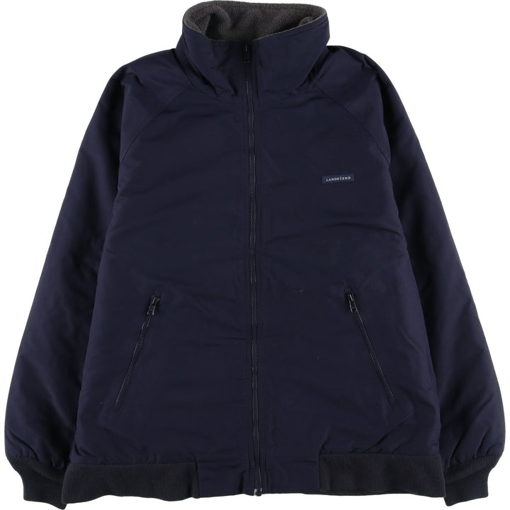 2000'S LANDS' END padded puffer jacket, men's size M Nylon navy blue type Vintage Second Hand