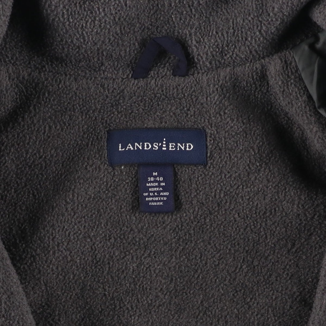 2000'S LANDS' END padded puffer jacket, men's size M Nylon navy blue type Vintage Second Hand