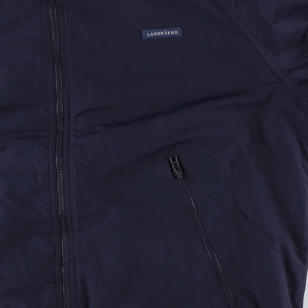 2000'S LANDS' END padded puffer jacket, men's size M Nylon navy blue type Vintage Second Hand