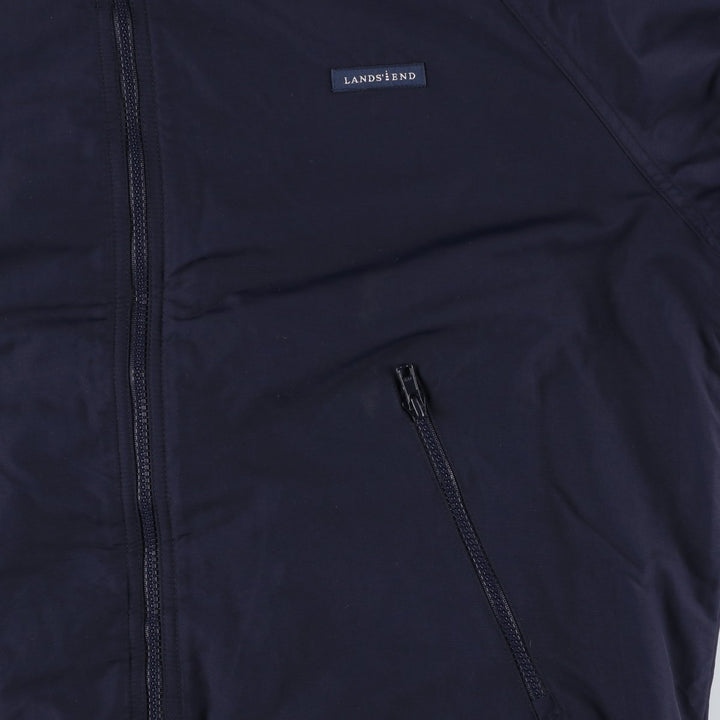 2000'S LANDS' END padded puffer jacket, men's size M Nylon navy blue type Vintage Second Hand