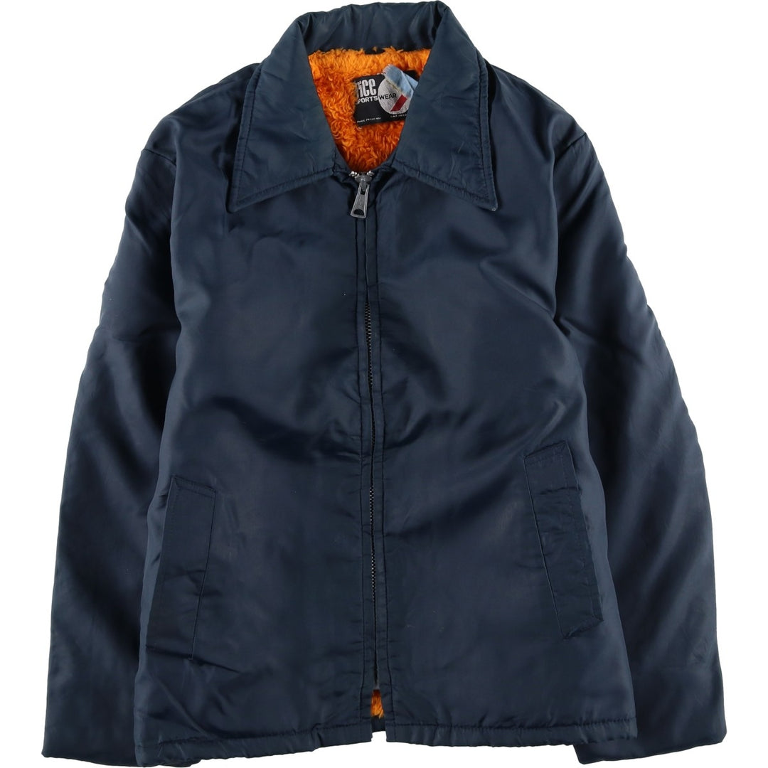 Vintage 1980'S rice SPORTSWEAR padded puffer jacket, made in Canada, size L, men's Nylon navy blue type Vintage Second Hand