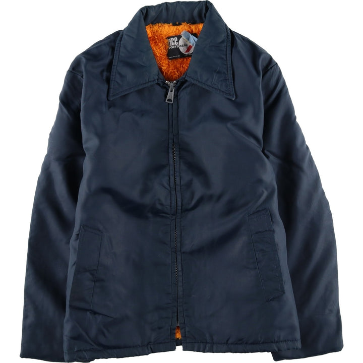 Vintage 1980'S rice SPORTSWEAR padded puffer jacket, made in Canada, size L, men's Nylon navy blue type Vintage Second Hand