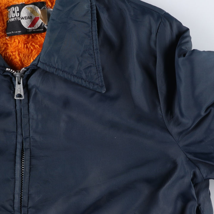 Vintage 1980'S rice SPORTSWEAR padded puffer jacket, made in Canada, size L, men's Nylon navy blue type Vintage Second Hand
