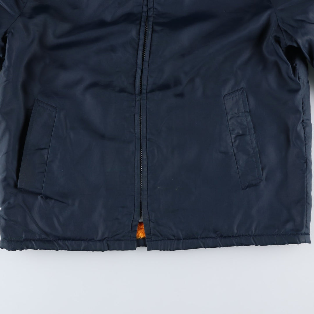 Vintage 1980'S rice SPORTSWEAR padded puffer jacket, made in Canada, size L, men's Nylon navy blue type Vintage Second Hand