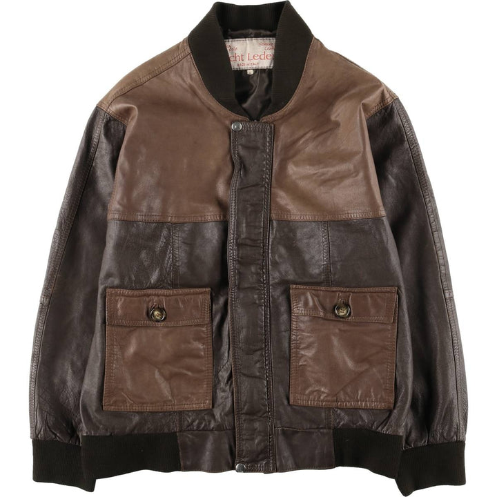 Vintage Italian-made leather jacket, size S, men's size genuine leather brown type Vintage Second Hand