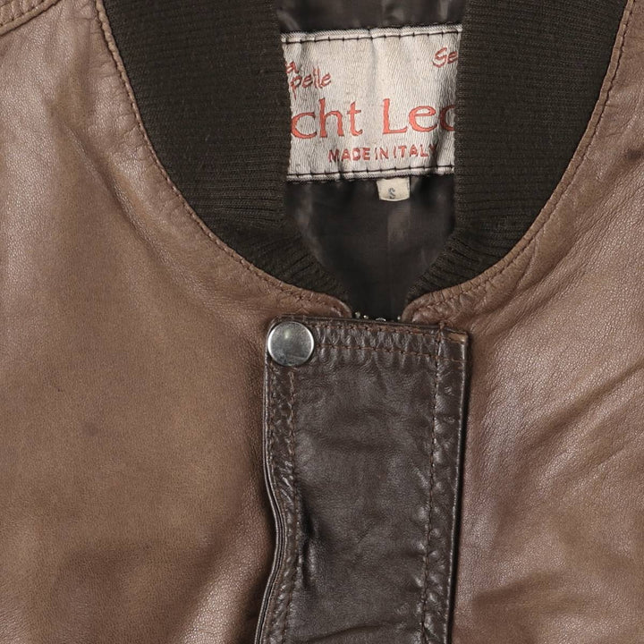 Vintage Italian-made leather jacket, size S, men's size genuine leather brown type Vintage Second Hand