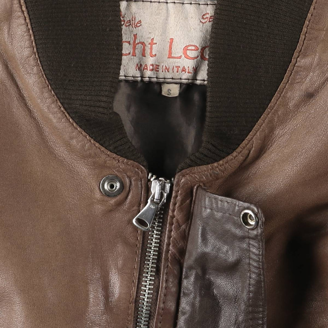 Vintage Italian-made leather jacket, size S, men's size genuine leather brown type Vintage Second Hand