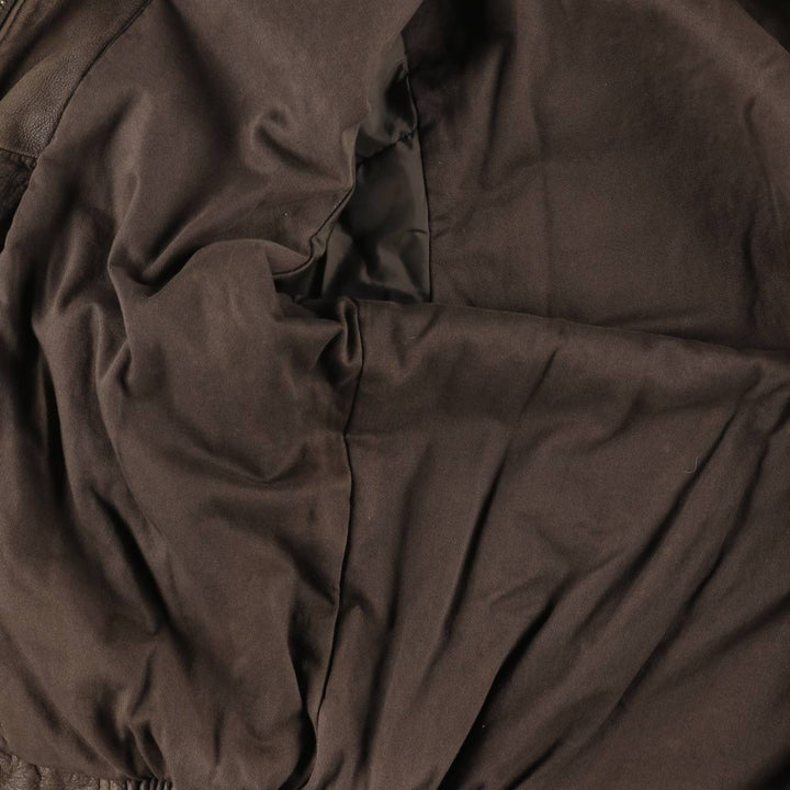Craft and Barrow CROFT AND BARROW Swing Top Padded Leather Blouson, Men's Size L genuine leather brown type Vintage Second Hand