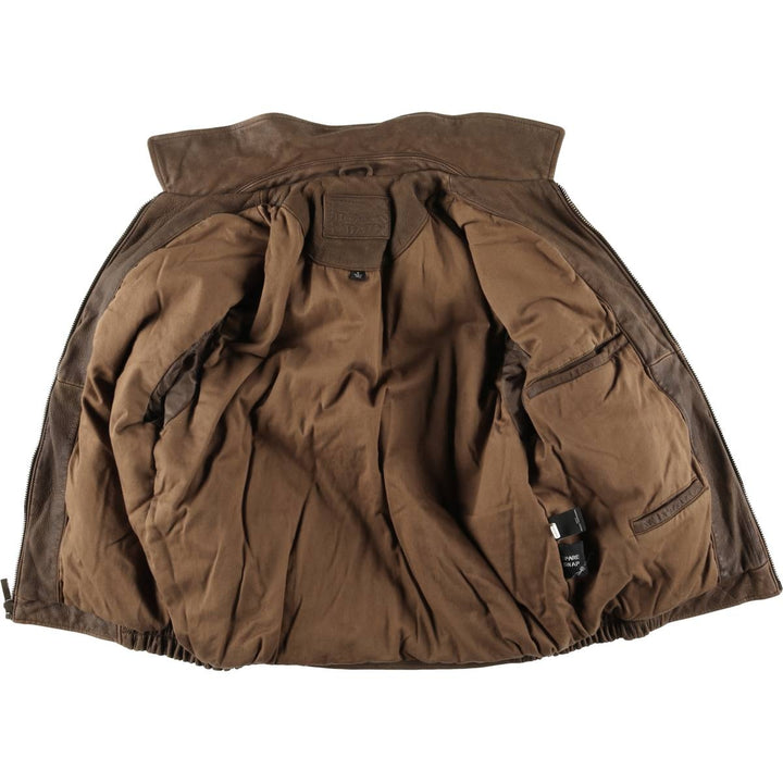 Craft and Barrow CROFT AND BARROW Swing Top Padded Leather Blouson, Men's Size M genuine leather brown type Vintage Second Hand