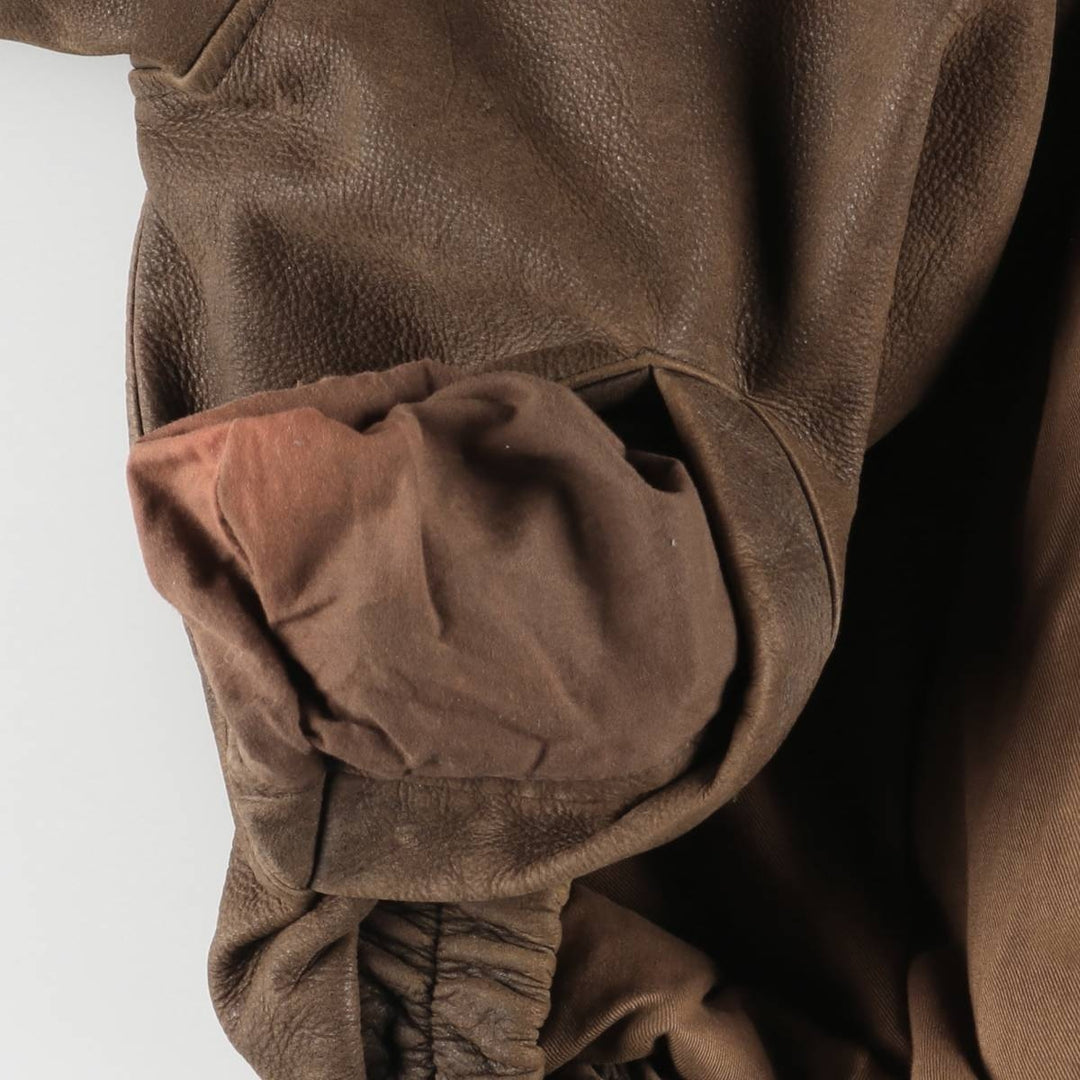 Craft and Barrow CROFT AND BARROW Swing Top Padded Leather Blouson, Men's Size M genuine leather brown type Vintage Second Hand