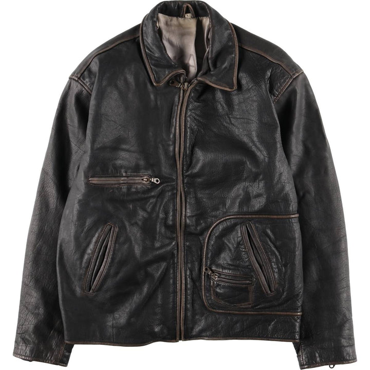 AKASO Leather Sports Jacket, Men's XL genuine leather black type Vintage Second Hand