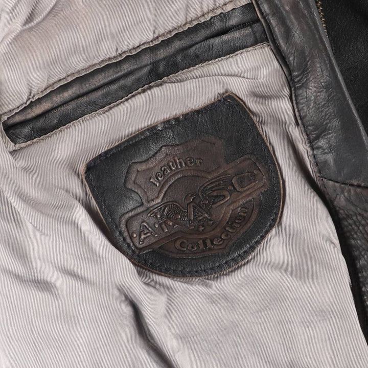 AKASO Leather Sports Jacket, Men's XL genuine leather black type Vintage Second Hand