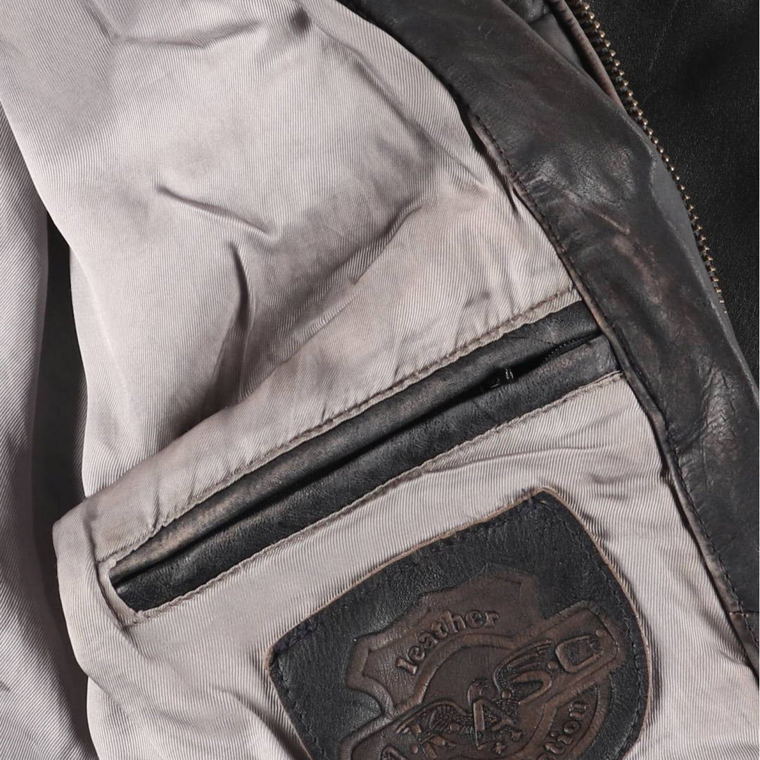 AKASO Leather Sports Jacket, Men's XL genuine leather black type Vintage Second Hand