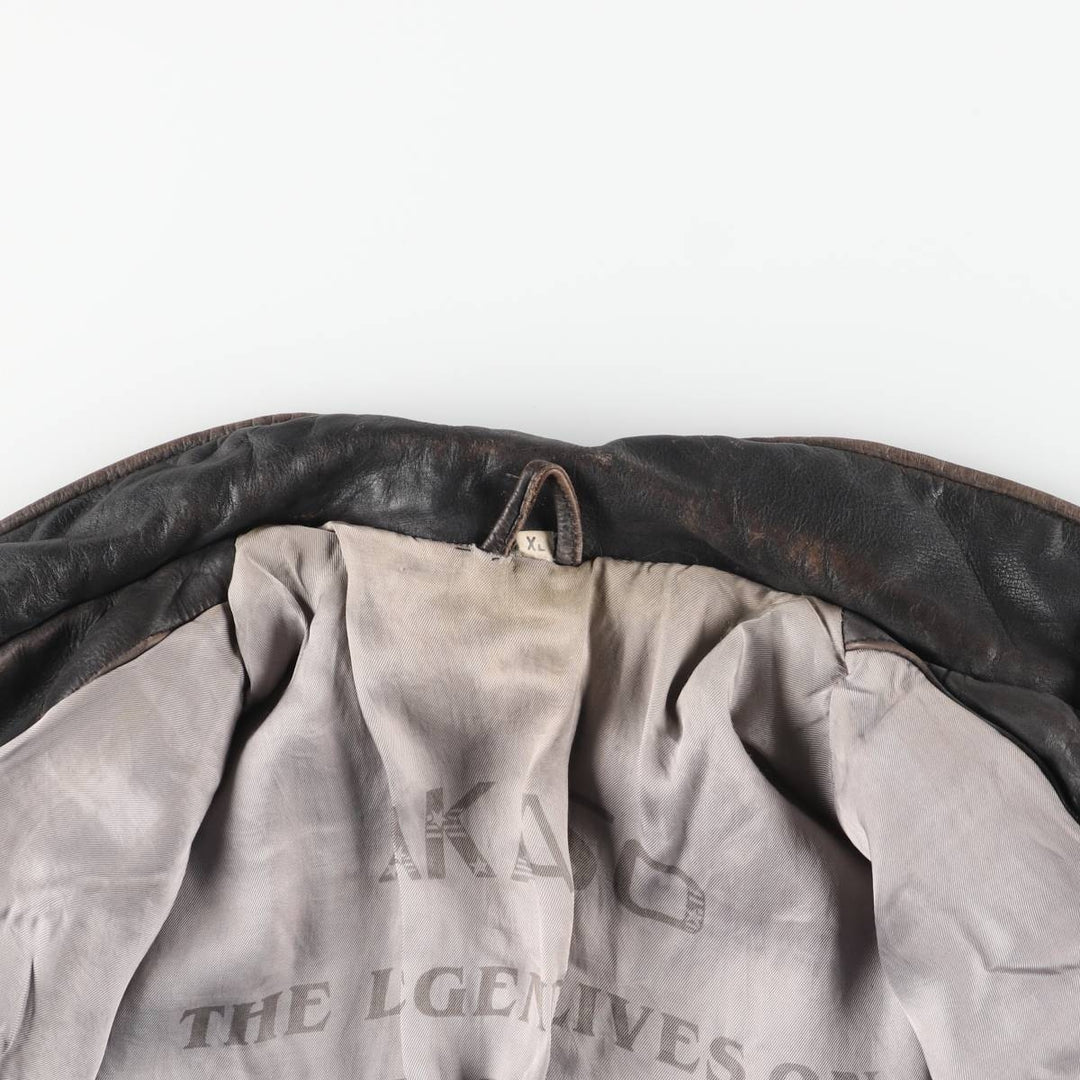 AKASO Leather Sports Jacket, Men's XL genuine leather black type Vintage Second Hand