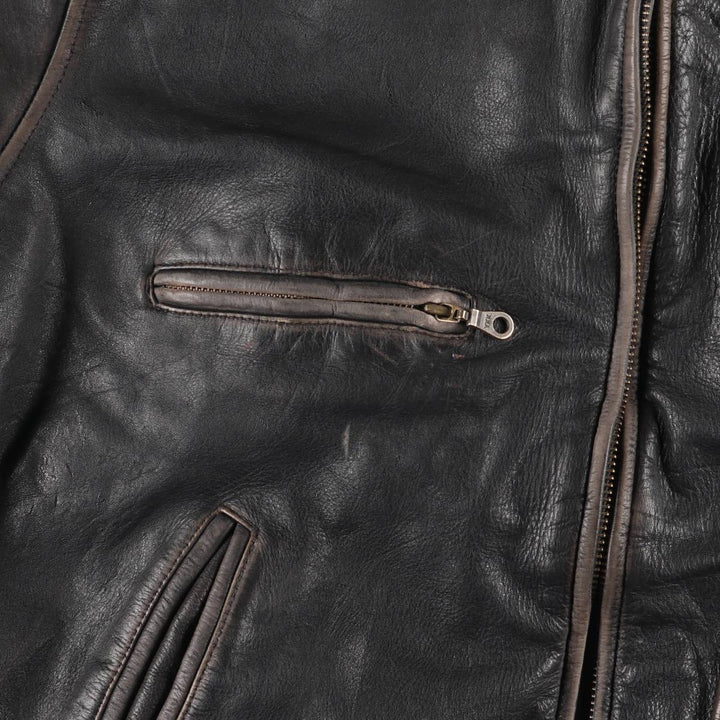 AKASO Leather Sports Jacket, Men's XL genuine leather black type Vintage Second Hand