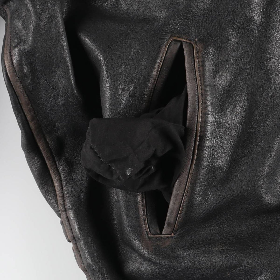 AKASO Leather Sports Jacket, Men's XL genuine leather black type Vintage Second Hand