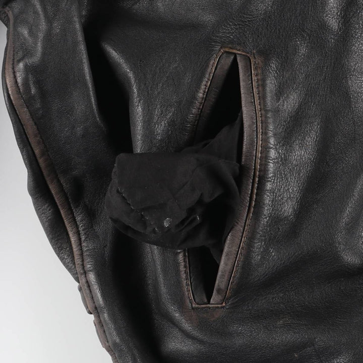 AKASO Leather Sports Jacket, Men's XL genuine leather black type Vintage Second Hand