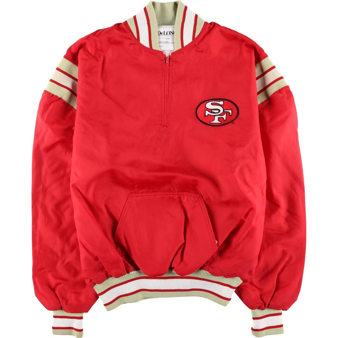 DeLong NFL San Francisco 49ers Half-Zip Warm-Up Pullover, Made in USA, Men's XXL unclear red type Vintage Second Hand