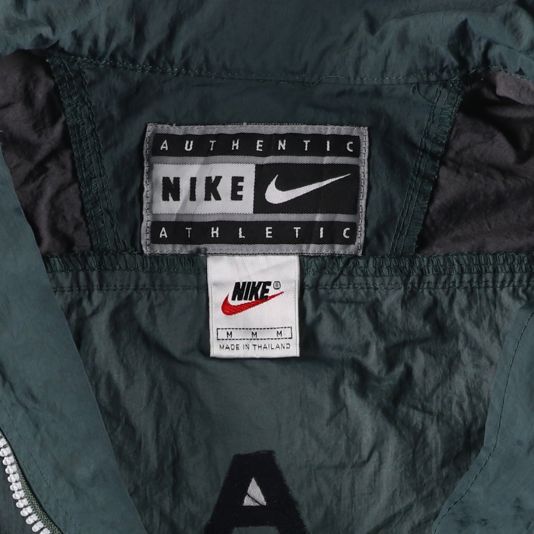 Vintage 90'S Nike Air Half-Zip Nylon Pullover, Men's Size Medium Nylon Green type dark green Vintage Second Hand
