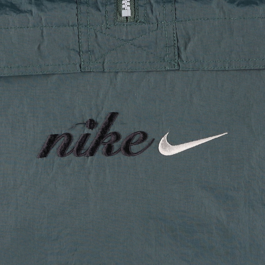 Vintage 90'S Nike Air Half-Zip Nylon Pullover, Men's Size Medium Nylon Green type dark green Vintage Second Hand