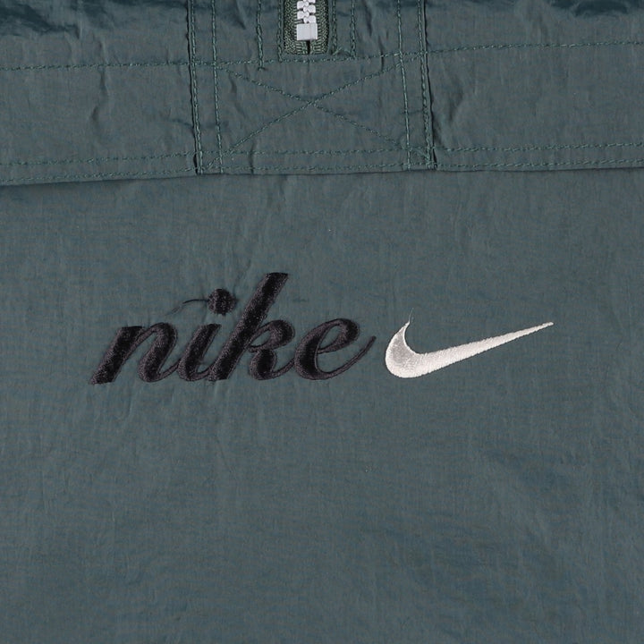 Vintage 90'S Nike Air Half-Zip Nylon Pullover, Men's Size Medium Nylon Green type dark green Vintage Second Hand