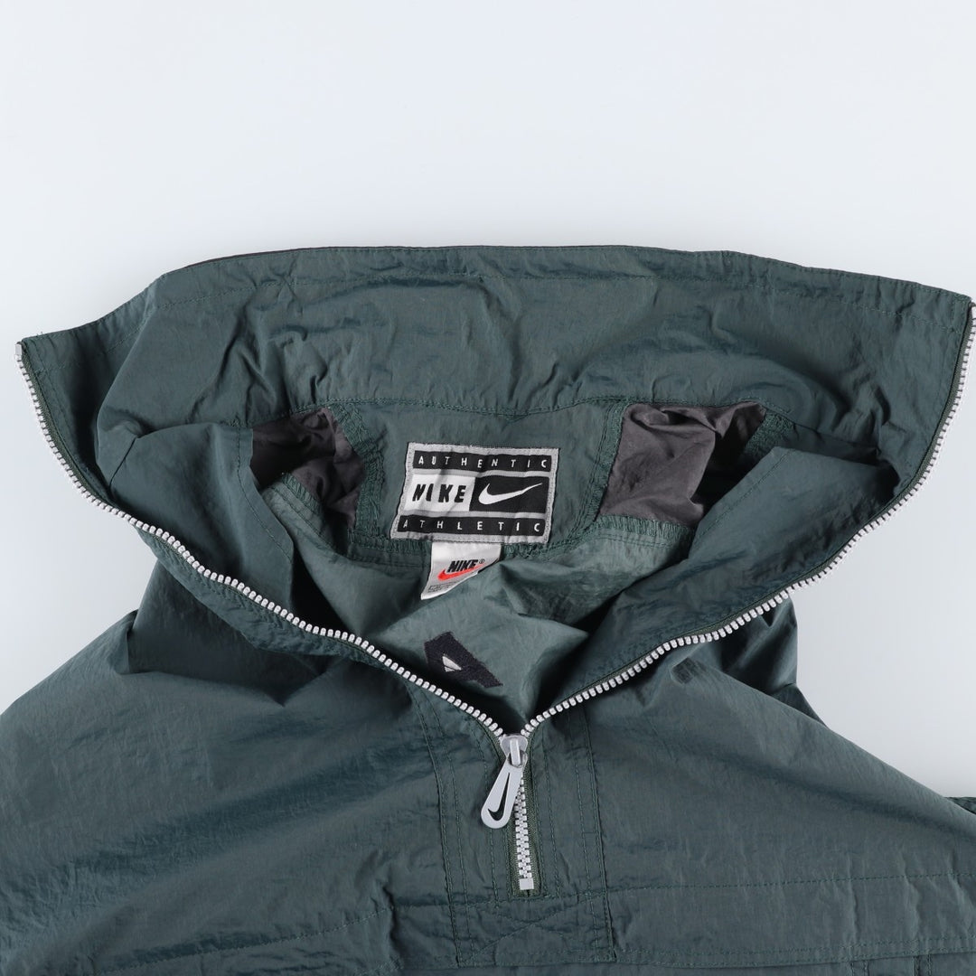 Vintage 90'S Nike Air Half-Zip Nylon Pullover, Men's Size Medium Nylon Green type dark green Vintage Second Hand