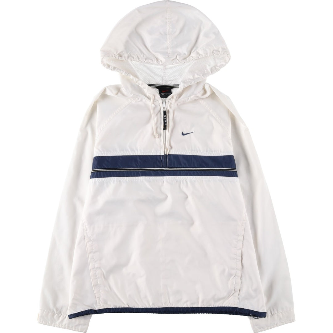Vintage 90'S Nike half-zip hooded warm-up pullover, men's size M polyester white type Vintage Second Hand
