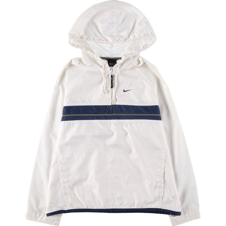 Vintage 90'S Nike half-zip hooded warm-up pullover, men's size M polyester white type Vintage Second Hand