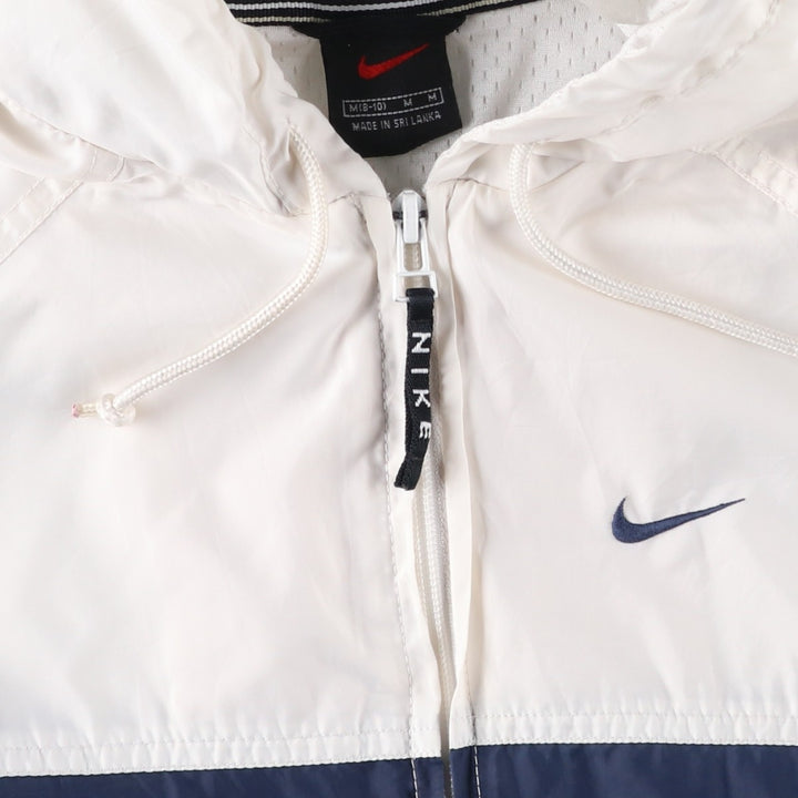 Vintage 90'S Nike half-zip hooded warm-up pullover, men's size M polyester white type Vintage Second Hand