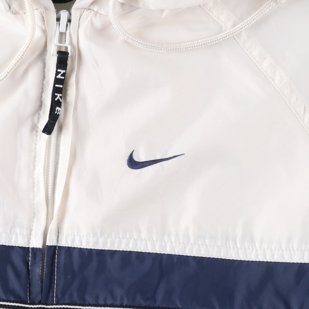 Vintage 90'S Nike half-zip hooded warm-up pullover, men's size M polyester white type Vintage Second Hand