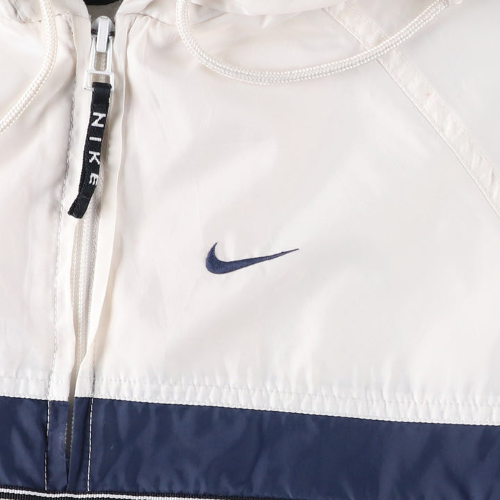 Vintage 90'S Nike half-zip hooded warm-up pullover, men's size M polyester white type Vintage Second Hand