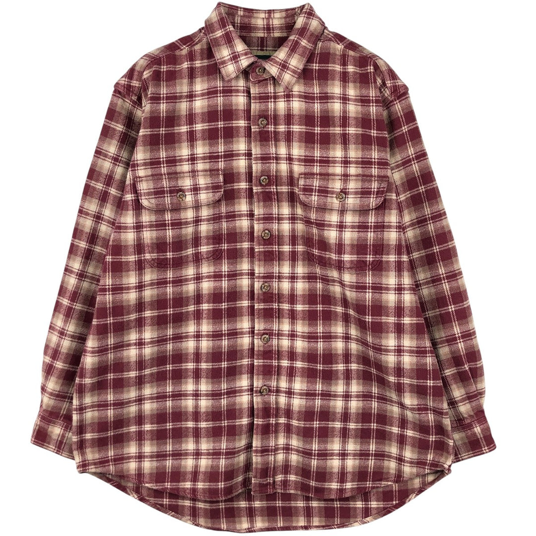FIELD and STREAM Long Sleeve Heavy Flannel Check Shirt, Men's XXL unclear red type Vintage Second Hand