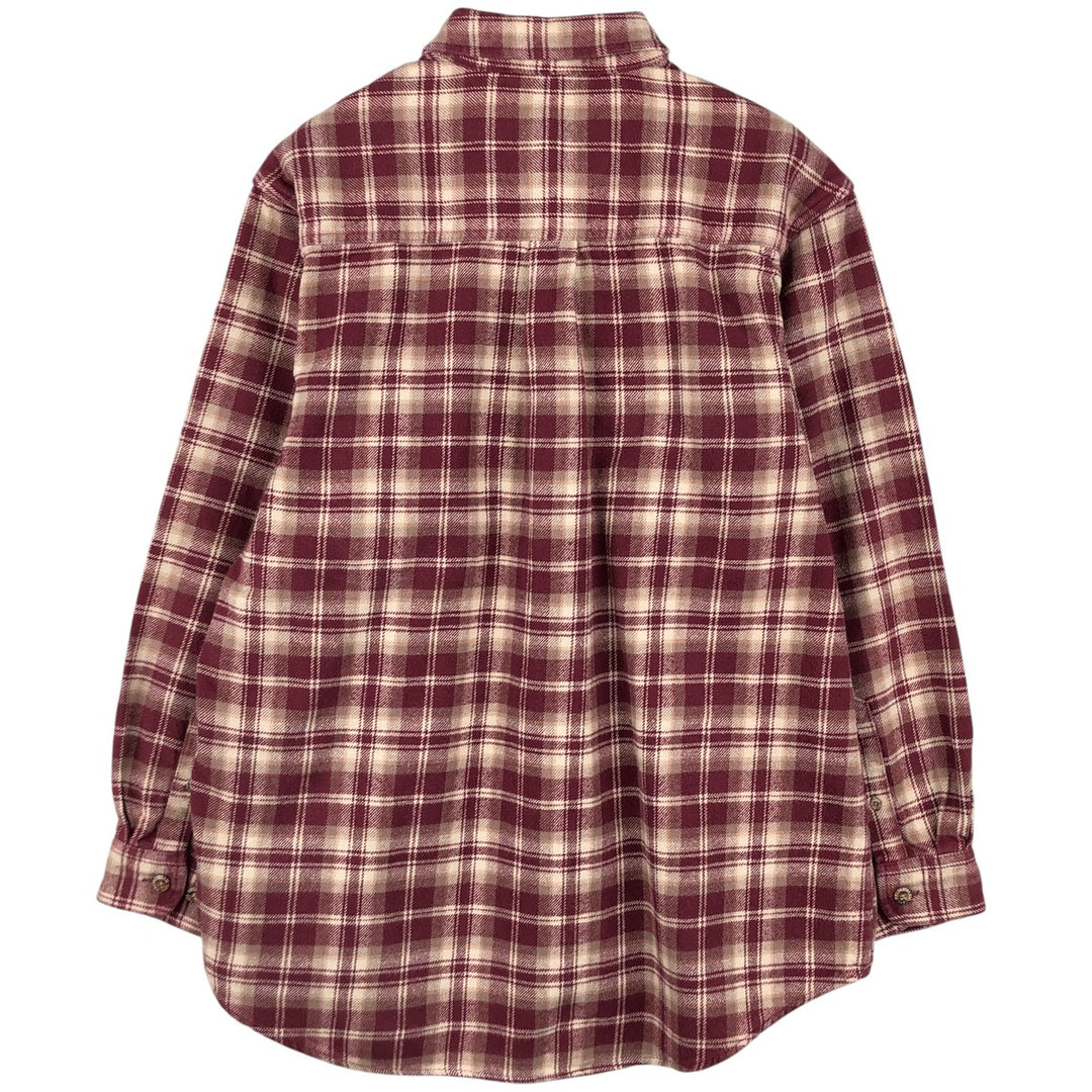 FIELD and STREAM Long Sleeve Heavy Flannel Check Shirt, Men's XXL unclear red type Vintage Second Hand