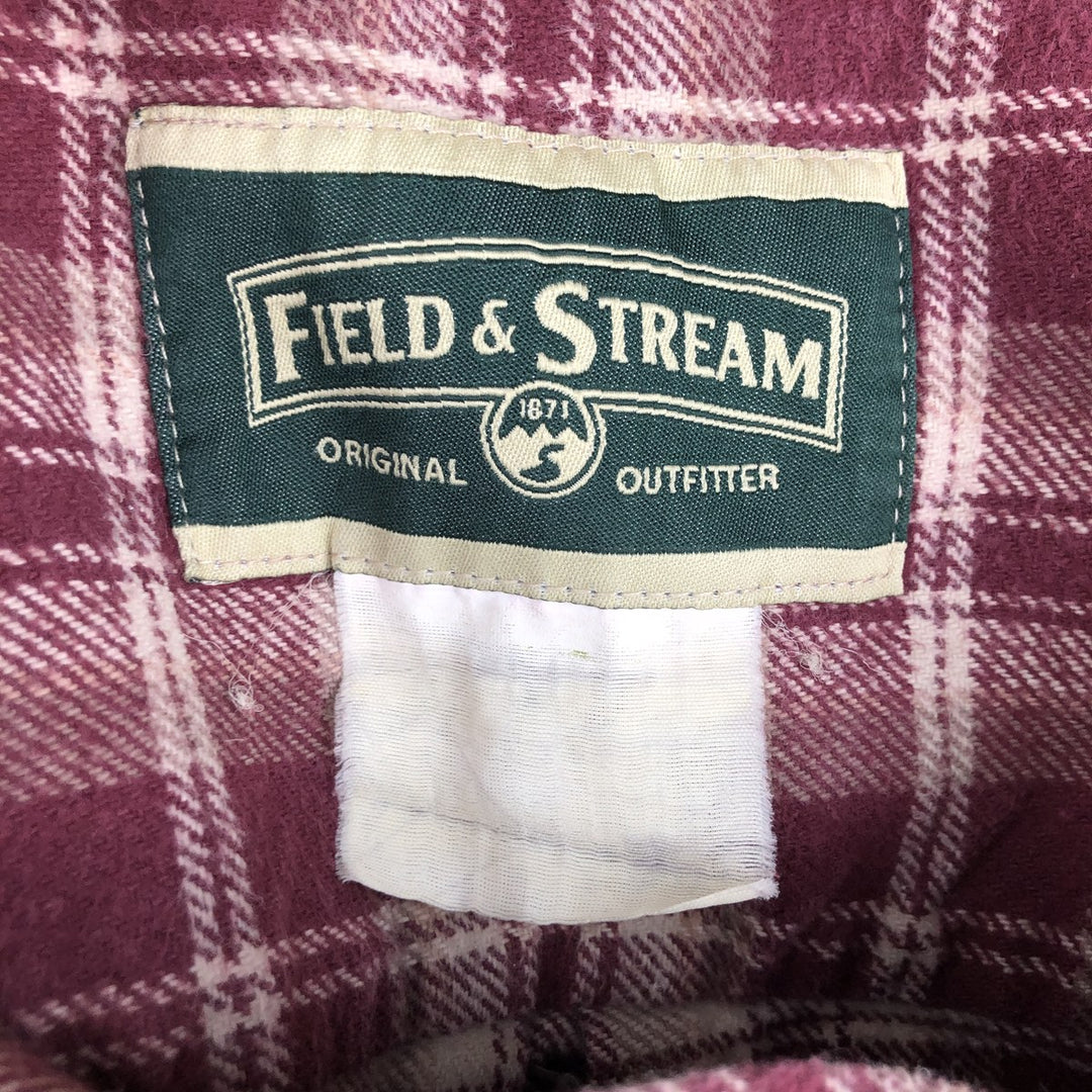 FIELD and STREAM Long Sleeve Heavy Flannel Check Shirt, Men's XXL unclear red type Vintage Second Hand