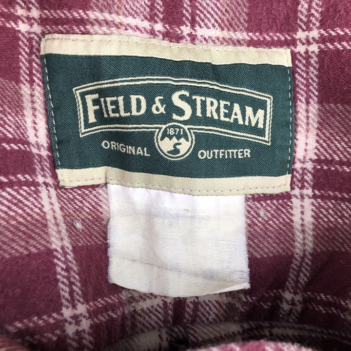 FIELD and STREAM Long Sleeve Heavy Flannel Check Shirt, Men's XXL unclear red type Vintage Second Hand