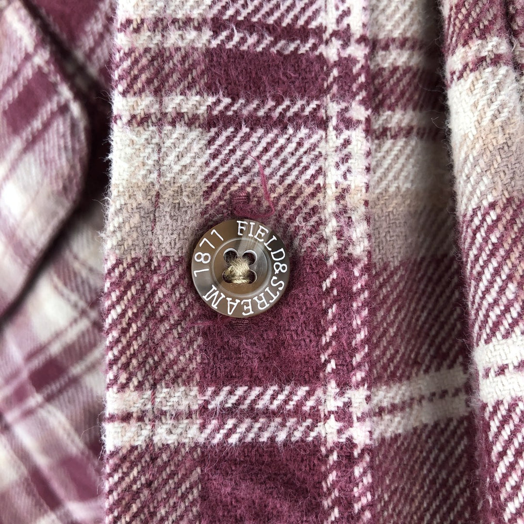 FIELD and STREAM Long Sleeve Heavy Flannel Check Shirt, Men's XXL unclear red type Vintage Second Hand