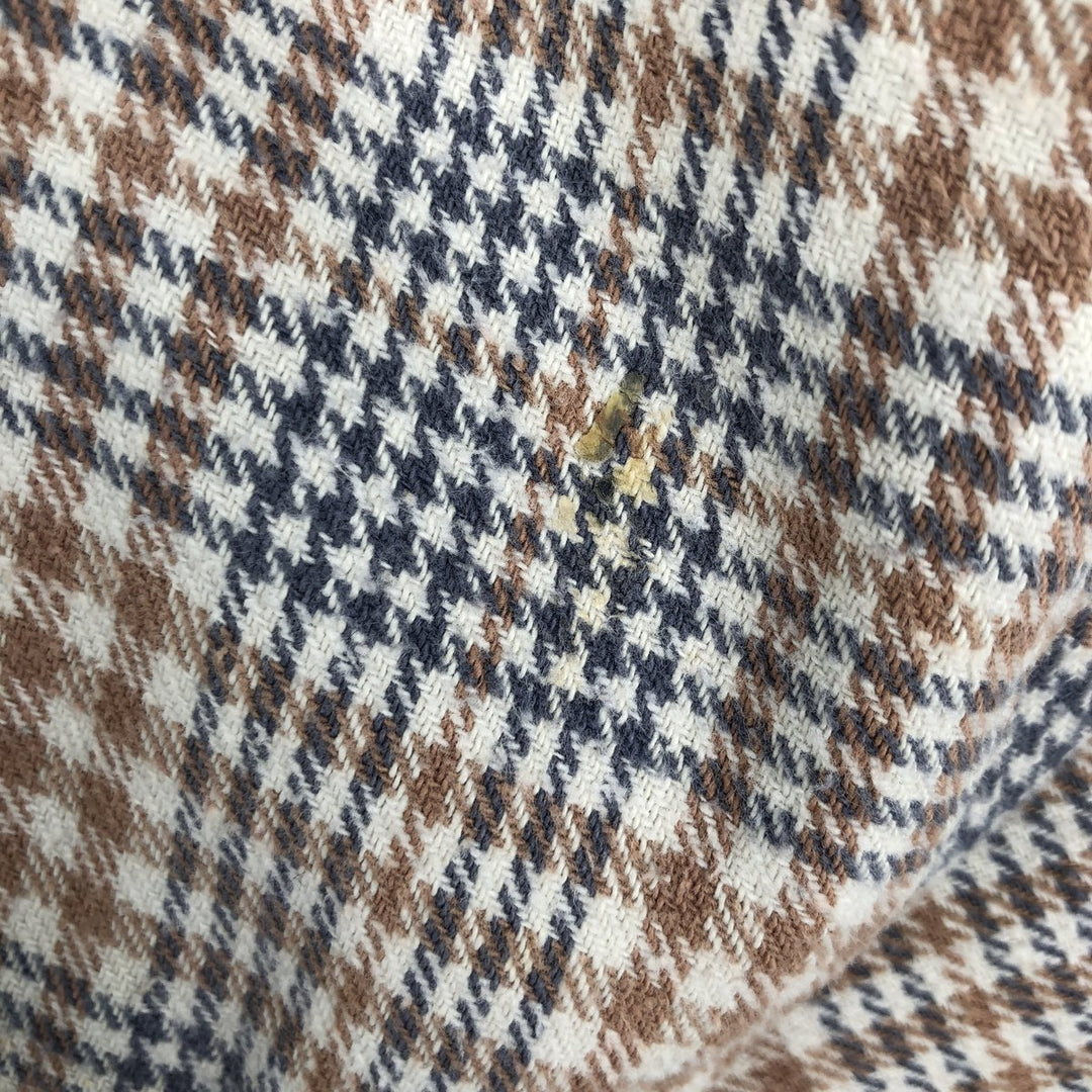 Mc ORVIS Glen Plaid Long Sleeve Button-Down Flannel Check Shirt, Men's Size L cotton Navy blue Vintage Second Hand